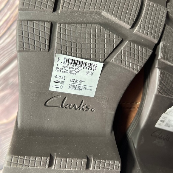 Clarks Womens Aveleigh Boot Dark Tan Leather Boots Womens Size 11 M New - Picture 12 of 12
